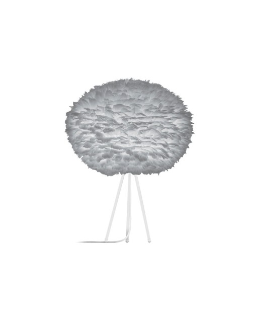 Gray feather table lamp