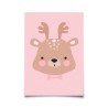 Pink Deer Postcard by Eef Lillemor