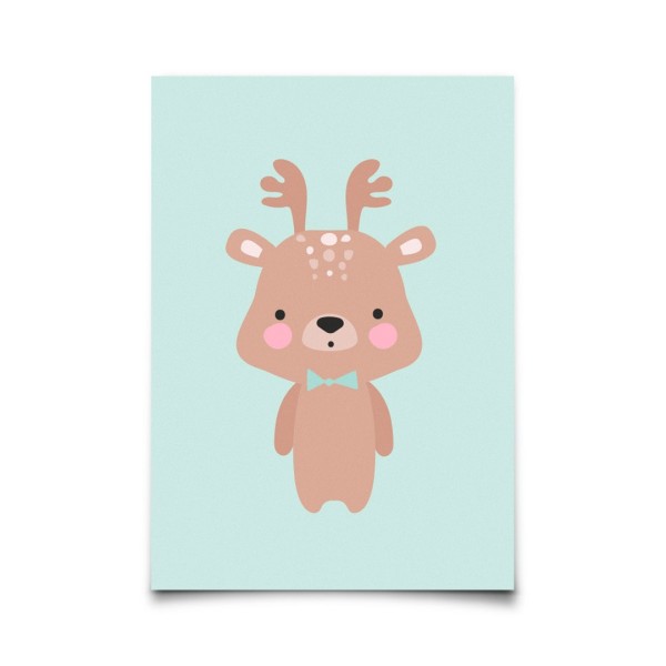 Mint Deer Postkarte von Eef Lillemor