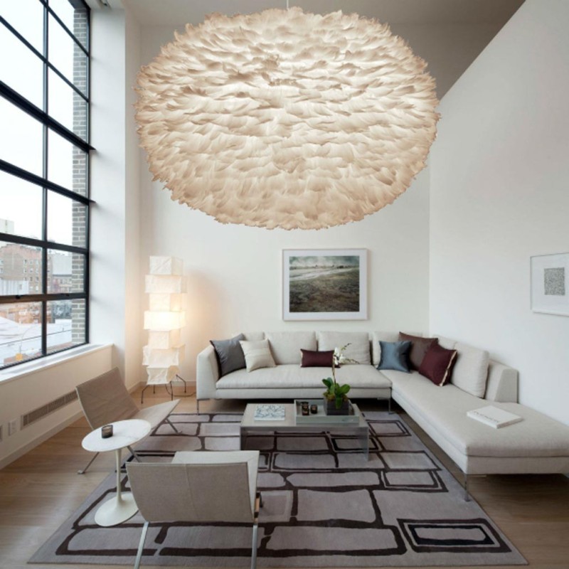 Ceiling feather lamp