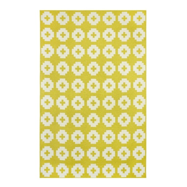 Flower Yellow Vinyl Carpet 170x250 BRITA SWEDEN