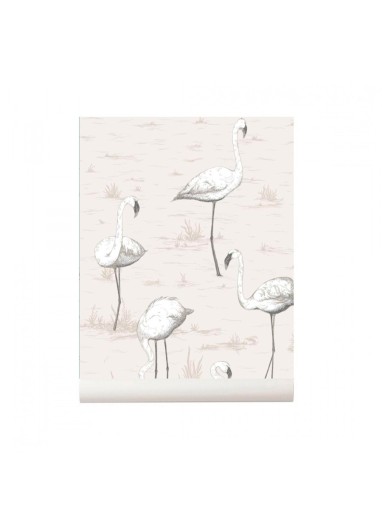 Flamingos Wallpaper natural Cole and Son Contemporary Restyled Collection 95/8046