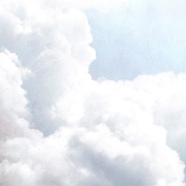 Koordinaten-Wandbild „Hellblaue Wolken“