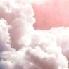 Koordinaten-Wandbild mit rosa Wolken