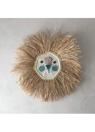 Cabeza León Crochet Turquesa