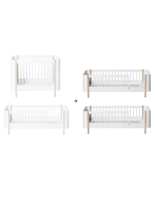 Mini+ basic & sibling kit to 2 junior beds, white/oak Oliver Furniture