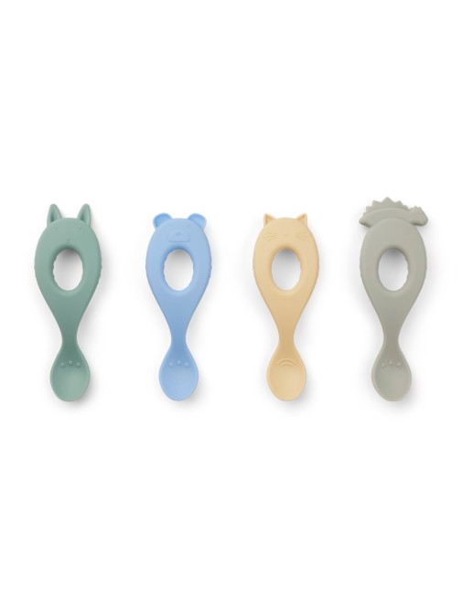 Liva Silicone Spoon 4-pack Peppermint Mix - Liewood