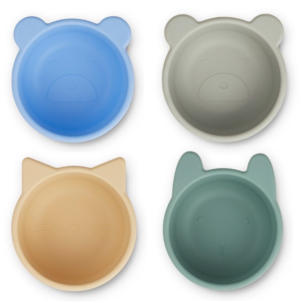 Silicone Bowl Malene Pack von 4 Peppermint Mix Liewood