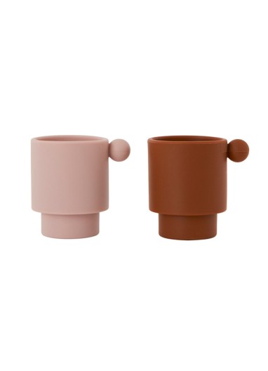 Tiny Inka Cup Set of 2 Caramel / Rose OYOY