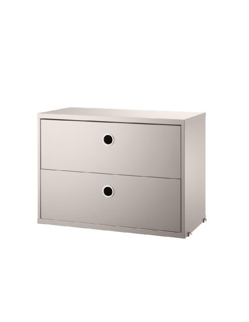 Comfortable with two drawers 58x30x42 cm Beige String® Furniture