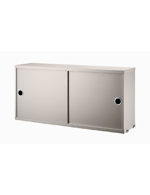 Cabinet avec portes courantes 78x20x37 cm Beige String® Furniture