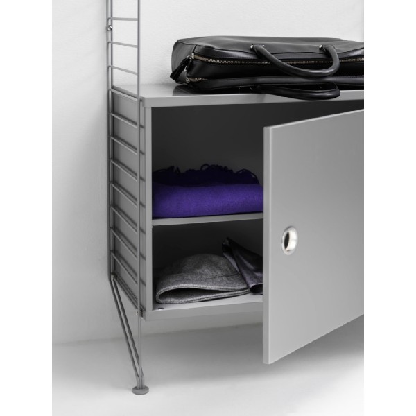 Cabinet con puerta batiente 58x30 cm Fresno teñido Noir String® Furniture