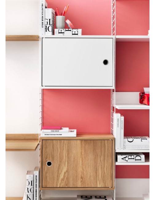 Cabinet avec porte battue 58x30 cm Blanc String® Furniture