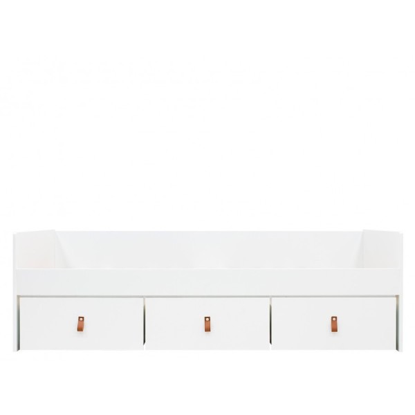 Bench Bed 90x200 With 3 Drawers Indy White/Natural Bopita