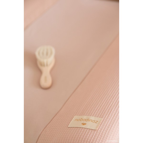 Calm Changing Mat Cover Misty Pink Honeycomb Nobodinoz