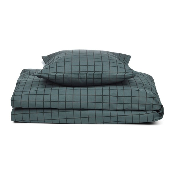 Carl Adult Bedding Check / Whale Blue Liewood