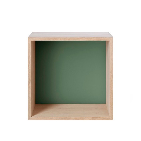 Medium Stacked Shelf Oak/Green