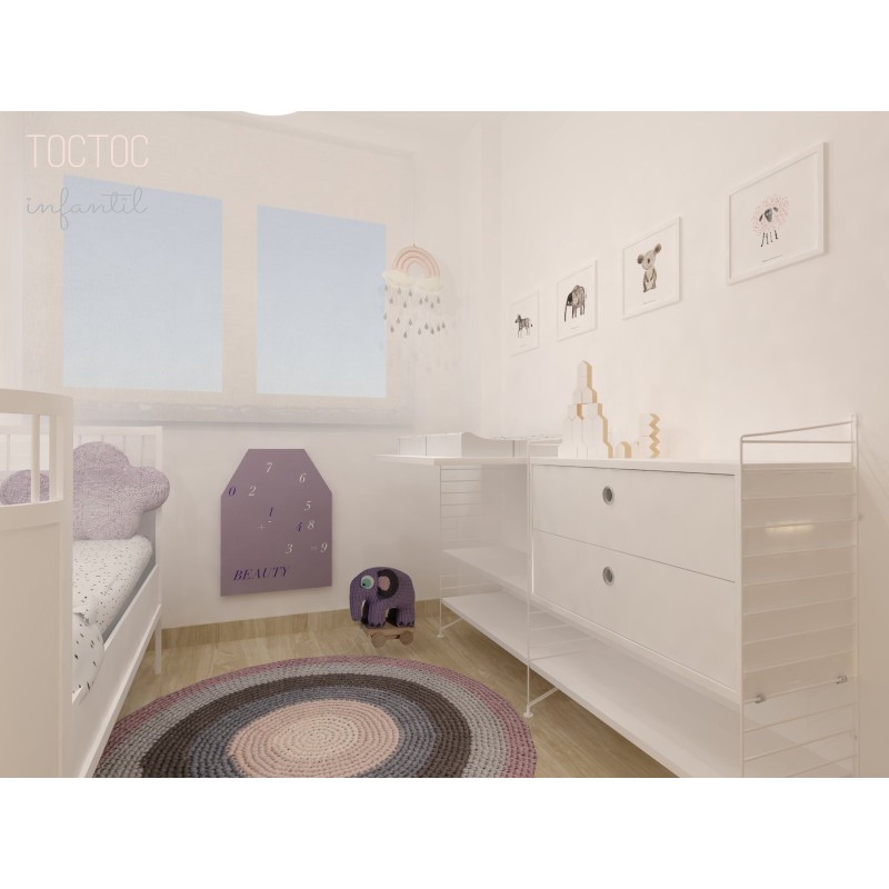 Decoración habitación infantil online Blanca con Sutil Malva
