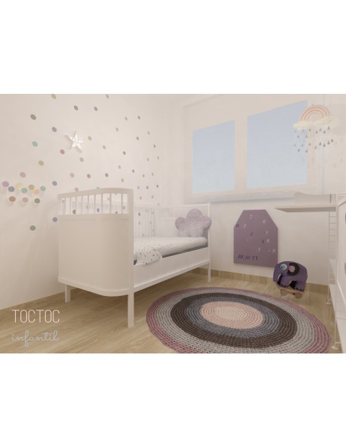 Decoración habitación infantil online Blanca con Sutil Malva