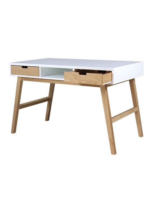 White wooden desk by Lynn Bopita